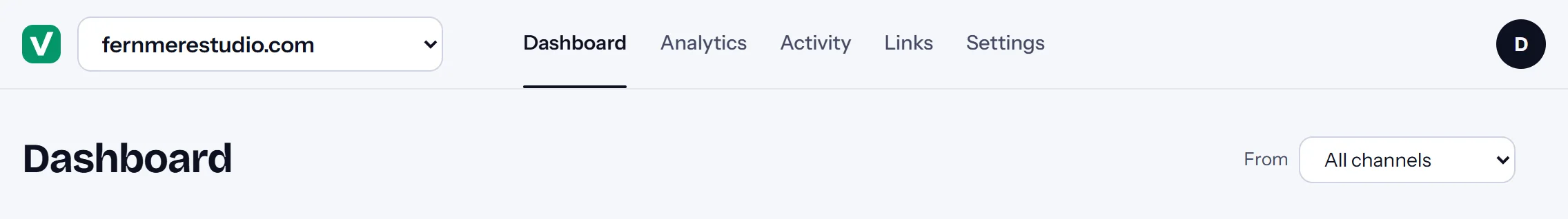 The site switcher and the channel filter